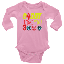 Load image into Gallery viewer, Daddy i love you 3000 onesie Infant Long Sleeve Baby Bodysuit Marvel avengers kids Bodysuit gift for new born mom