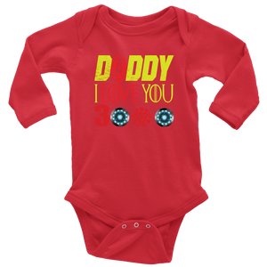 Daddy i love you 3000 onesie Infant Long Sleeve Baby Bodysuit Marvel avengers kids Bodysuit gift for new born mom