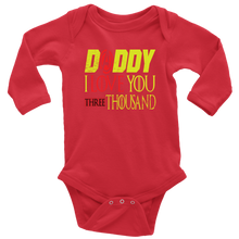 Load image into Gallery viewer, Daddy i love you 3000 Long Sleeve Baby Bodysuit avengers fathers day BodySuit endgame baby Gift Marvel avengers kids Custom Baby Bodysuit gift for new born DAD