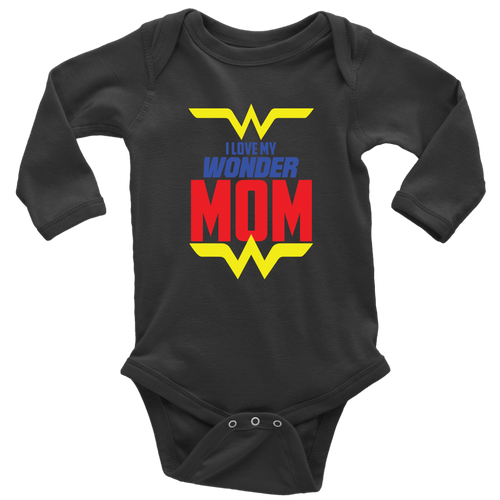 I Love My Wonder Mom Long Sleeve Baby Bodysuit Onesie Baby Boy Baby Girl Baby Announcement, Baby Shower Gift