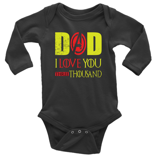 Dad i love you 3000 onesie avengers fathers day BodySuit endgame baby Gift Marvel avengers kids Custom Baby Bodysuit gift for new born mom