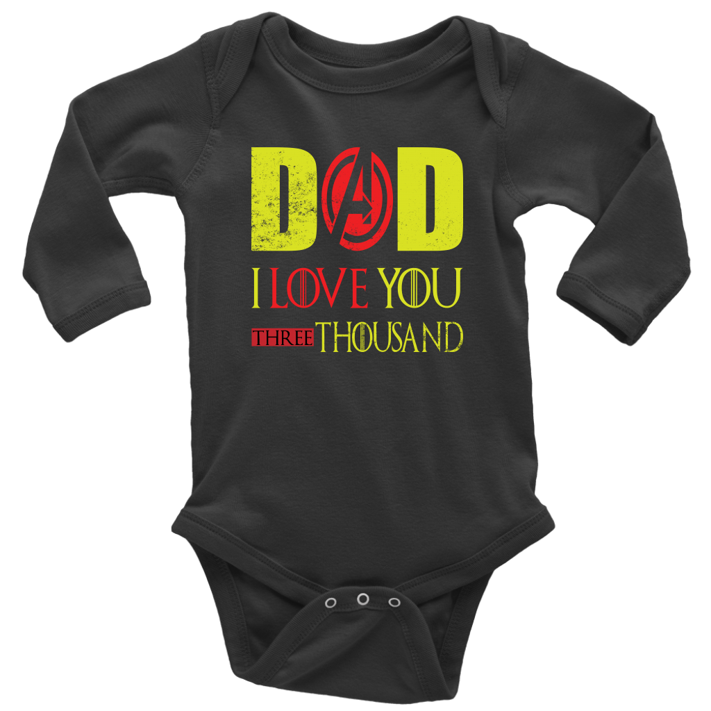 Dad i love you 3000 onesie avengers fathers day BodySuit endgame baby Gift Marvel avengers kids Custom Baby Bodysuit gift for new born mom