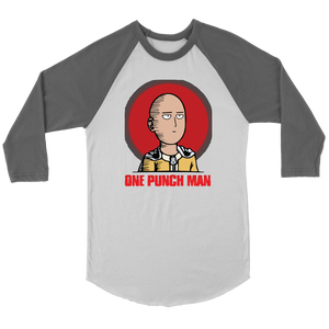 Saitama Shirt One Punch Man Canvas Unisex 3/4 Raglan Anime Clothing