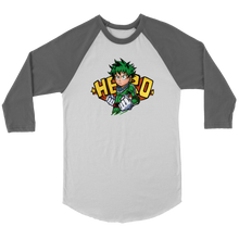 Load image into Gallery viewer, Boku no Hero Canvas Unisex 3/4 Raglan Midoriya My Hero Academia