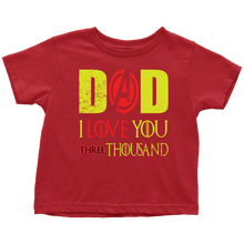 Load image into Gallery viewer, Dad i love you 3000 Toddler T-Shirt Marvel avengers kids Bodysuit gift for new born mom